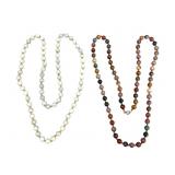 Two 30-Inch 925 Genuine Stone Necklaces