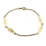 18k Gold Dainty Bracelet, 7 Inches
