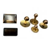 9k Gold Button Holders with Stones