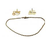 14k Gold Pendants and Bracelet