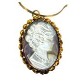 14k Chain with 10k Cameo Pendant