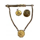 14k Gold-Filled Tie Bar and Pins Set