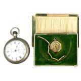 Waltham Pocket Watch, Watch Pendant Set