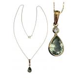 14k Diamond and Tourmaline Necklace