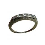 14K Gold Diamond Band, Size 6.5