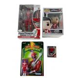4 Power (Red) Ranger Collectibles-Signed w COA