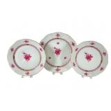 Herend Raspberry Chinese Bouquet Plates