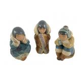 Three Lladro Eskimo Figures