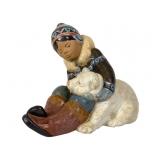 Lladro Eskimo Playing