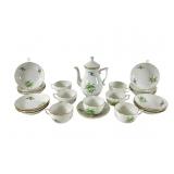 Herend Porcelain Coffee Set with Floral Design