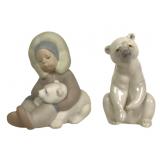 Lladro Eskimo Playing