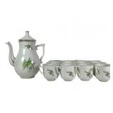 Herend Rosehip Teapot and 12 Teacups