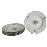 Herend Rosehip Salad Plates, Set of 6