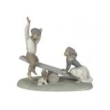 Lladro Children Playing Seesaw