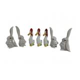 6 Herend Figurines, Ducks and Rabbits
