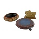 Ceramic Grouping w Bowl, Stand, and Sculpture