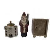 Three Cast Metal Coin Banks