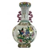 Large Asian Hand-Painted Porcelain Vase