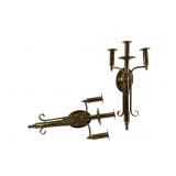 Pair Brass Wall Sconces for Candles