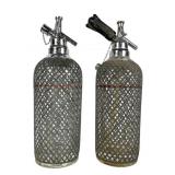 Chrome and Glass Seltzer Bottles