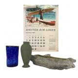 Glass Cup, Wedgewood Vase, and Frazier Decor