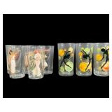 8 Vintage Drinking Glasses