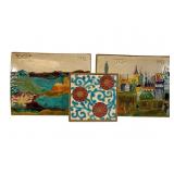 Three Decorative Ceramic Tiles