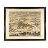 Framed Hand-Colored Lithograph of Casale