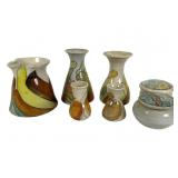 Seven Ceramic Pieces Signed Gilmore