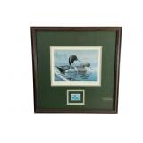 1987 Rob Leslie Waterfowl Print with Stamp