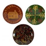 Three Artisan Pottery Dishes