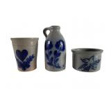 Three Stoneware Pieces by Salmon Falls and Dave El