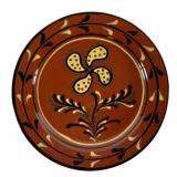 Round Salem Pottery Plate with Floral Motif