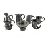 Pewter Mugs and Pitchers