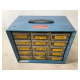 Blue Coleman Tool Cabinet With Parts