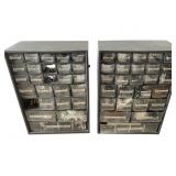 Two Gray Tool Cabinet Organizers with Compartments