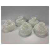 Five White Glass Lamp Shades