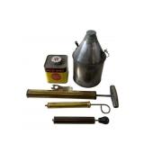 Shotgun Powder, Pumps, and Oil Can