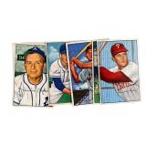 9 1952 Bowman Baseball Cards, Mixed Condition