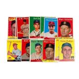 14 1958 Topps Baseball Cards, Mixed Condition