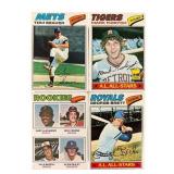 1977 Topps Baseball Cards, Lot of Four
