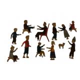 12 Painted Wood Figures