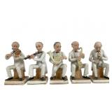 Five German Porcelain Musician Figures