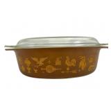 Pyrex 2.5 Quart Brown Casserole Dish with Lid