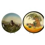 Two Decorative Ceramic Plates, 13-Inch Largest