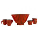 Raymor Italy Mid Century Signed Bowl and Cups Set