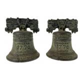 Pair Liberty Bell Cast Metal Bookends