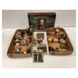 Miniature Figurines With Shadowbox Scene