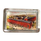 Antique Glass Paperweight with Factory Illustratio