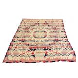 Red , White and Blue Jacquard Woven Coverlet